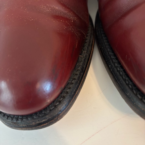 Sebago Men's Red /Burgundy Leather Lace Up Oxford Formal Dress Shoes Size 9 - Picture 2 of 11